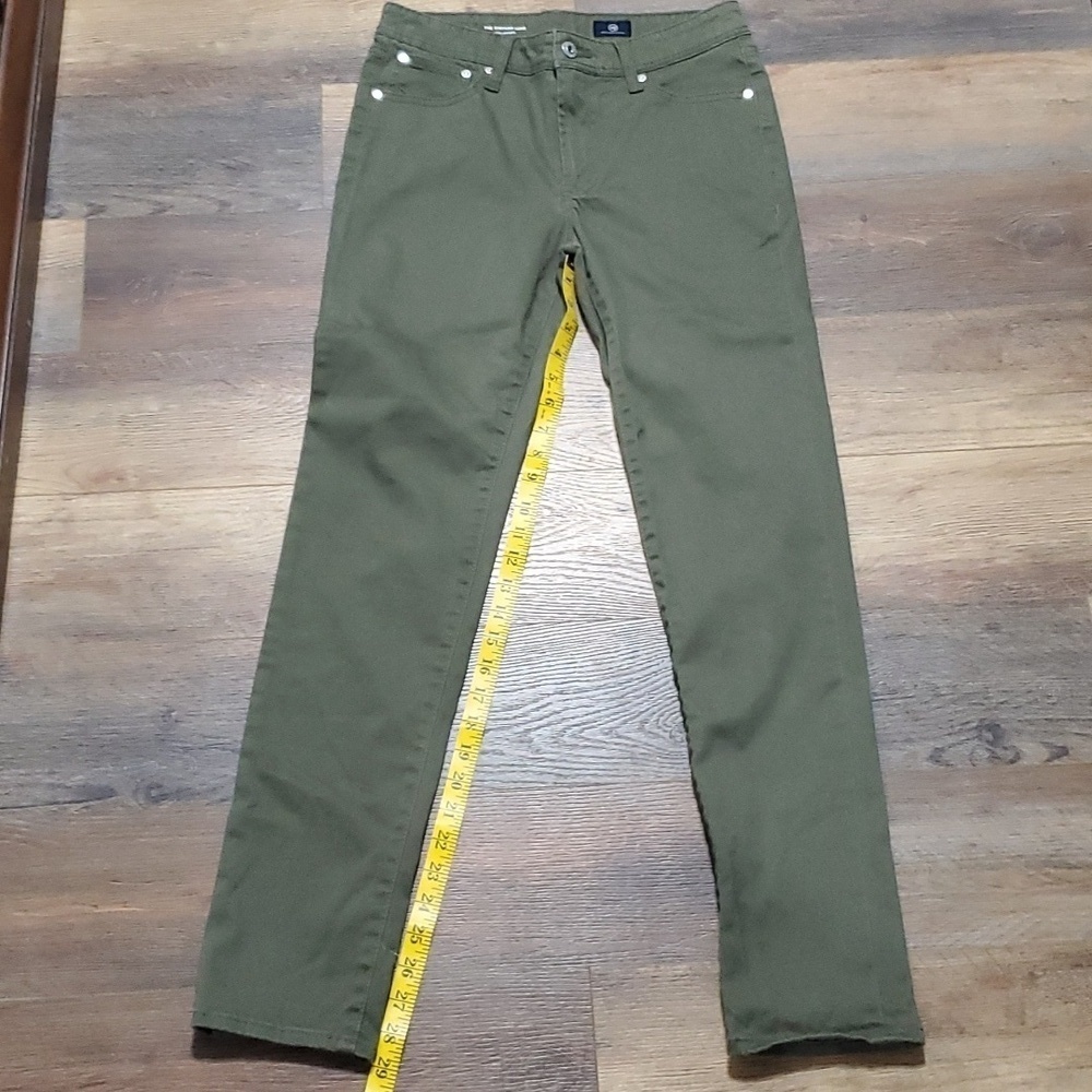 Ag Adriano goldschmied Stryker luxe olive green soft jeans slim straight